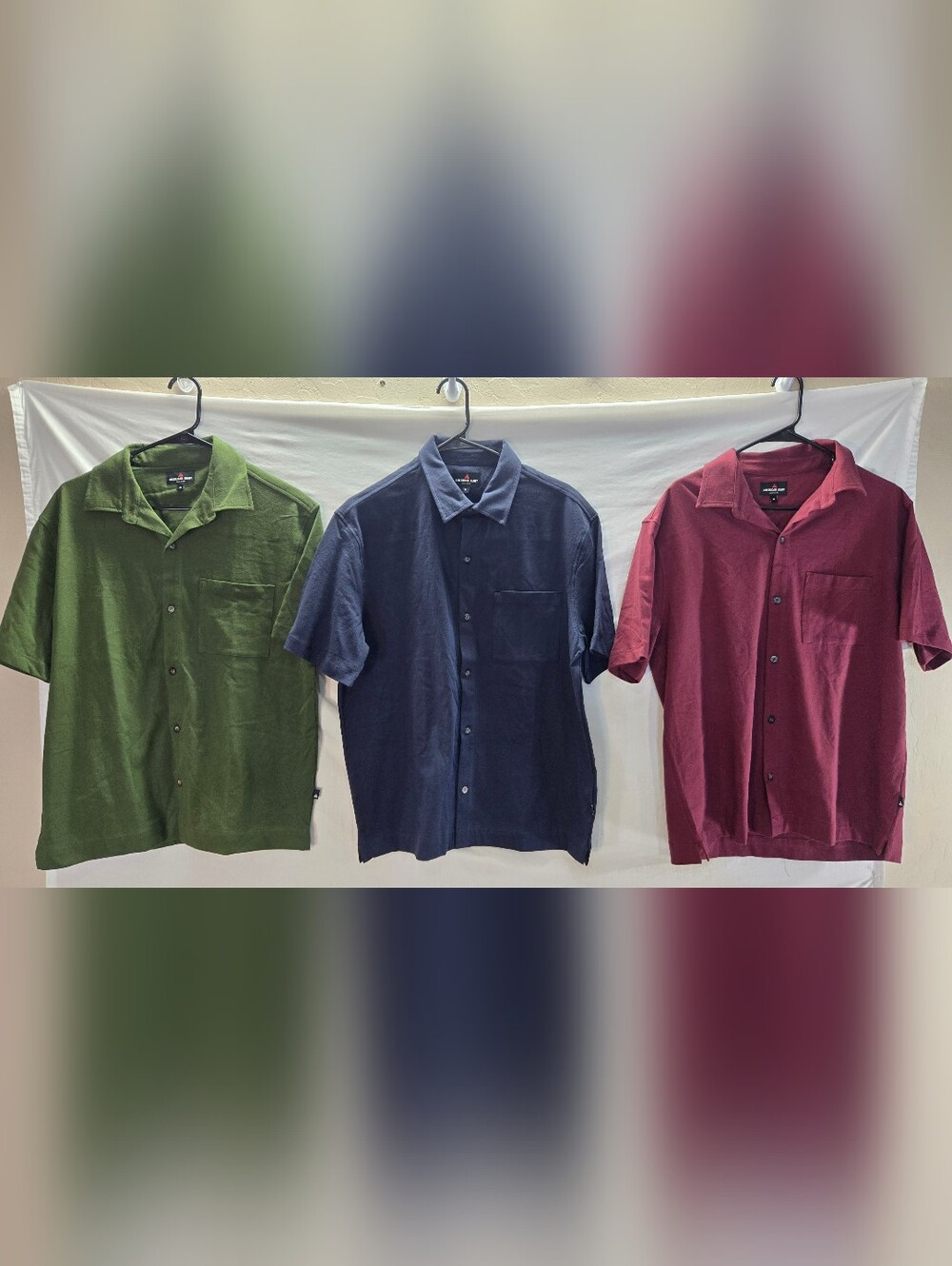 Lot of 3 American Giant Men's Medium Polo Short Sleeve Shirts NWOT